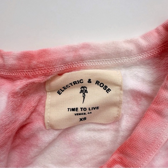 ELECTRIC & ROSE Ember & Cloud Tie-Dye Bloom Aero Crop Sweatshirt XS - Picture 5 of 9